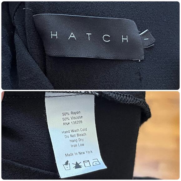 Hatch Black Collared High Low Concealed Placket Button Shirt Dress Size 1 Small - Picture 13 of 14